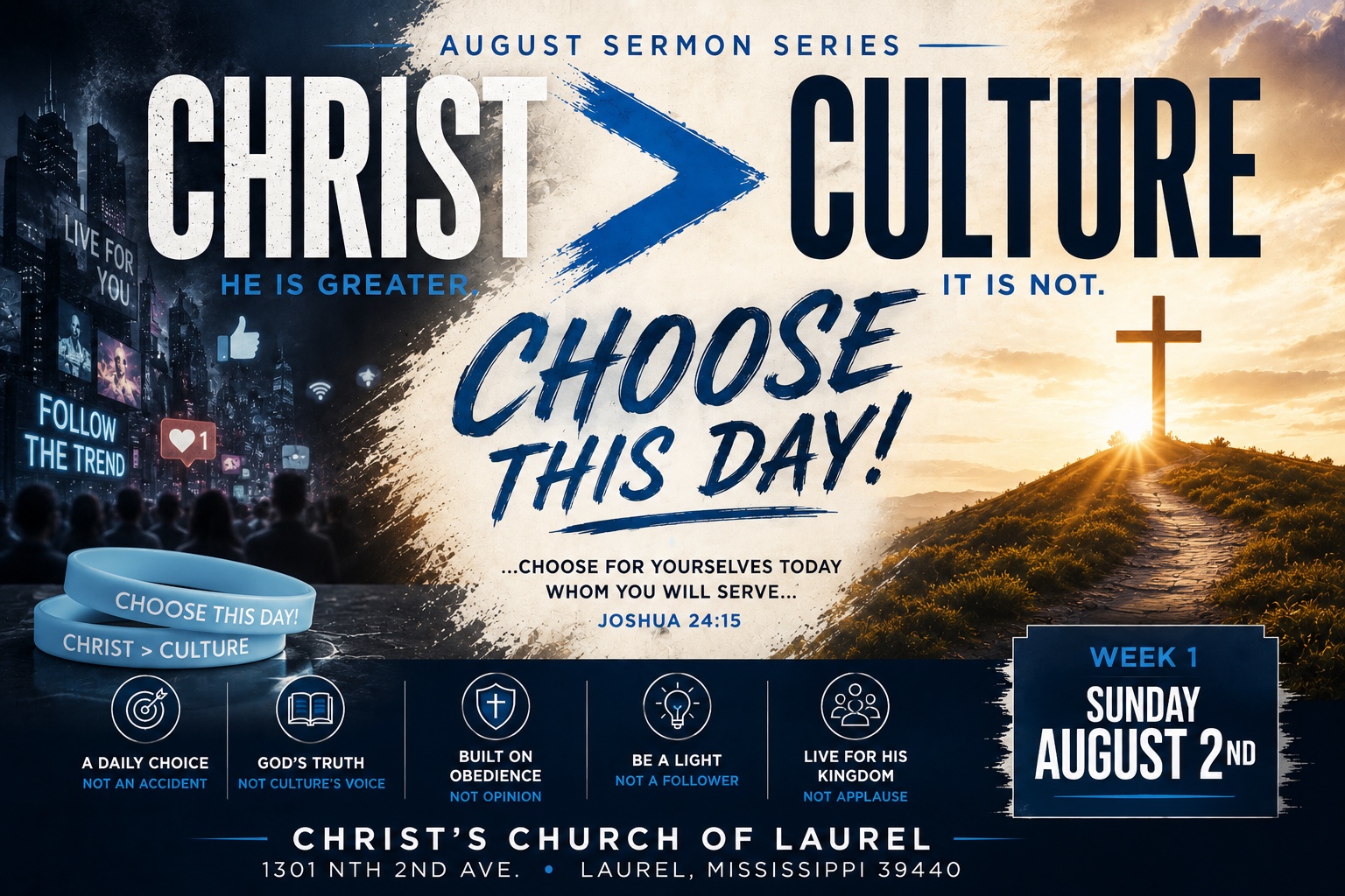 Christ > Culture — August Sermon Series