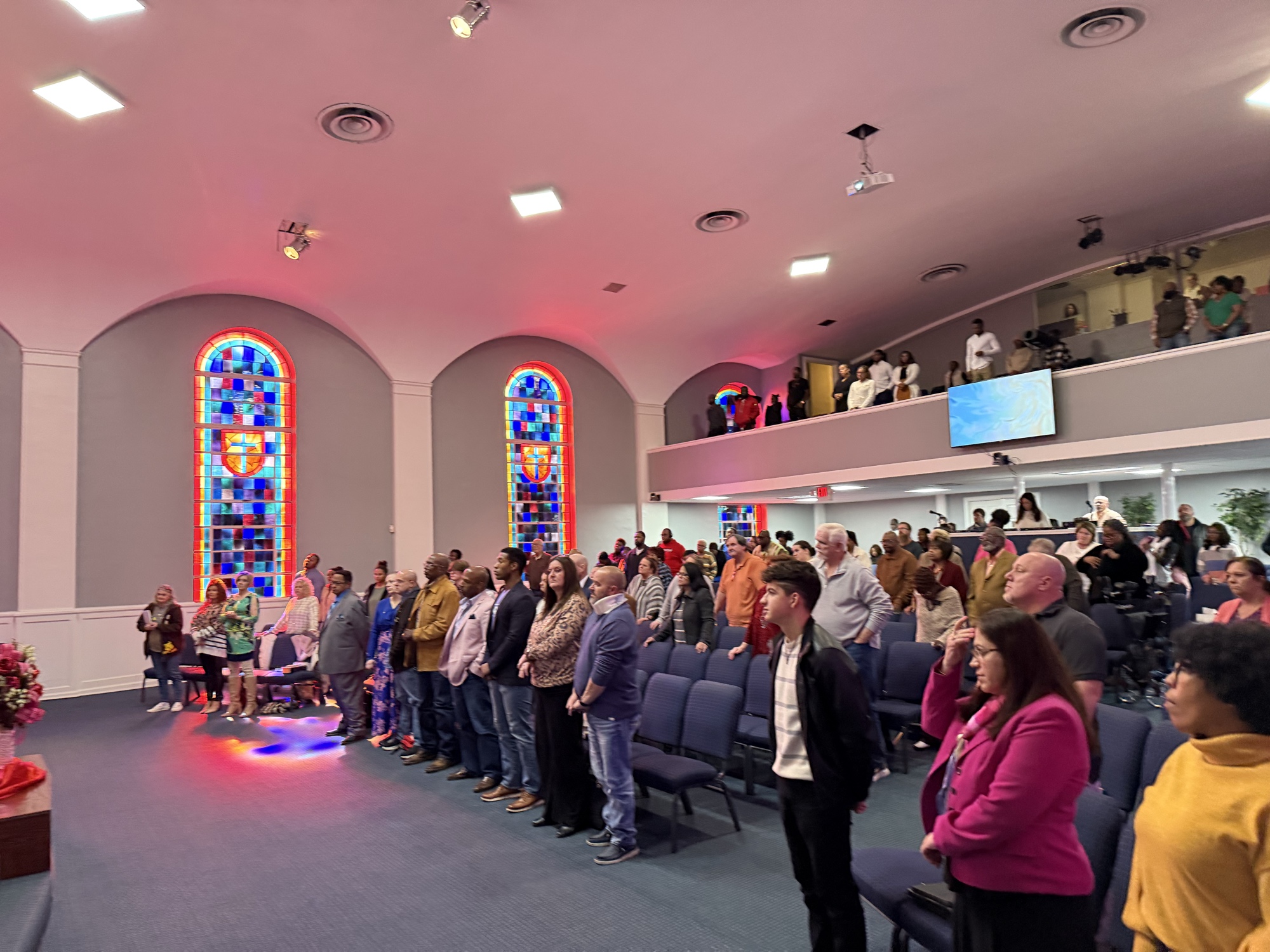 Full congregation in worship at Christ's Church
