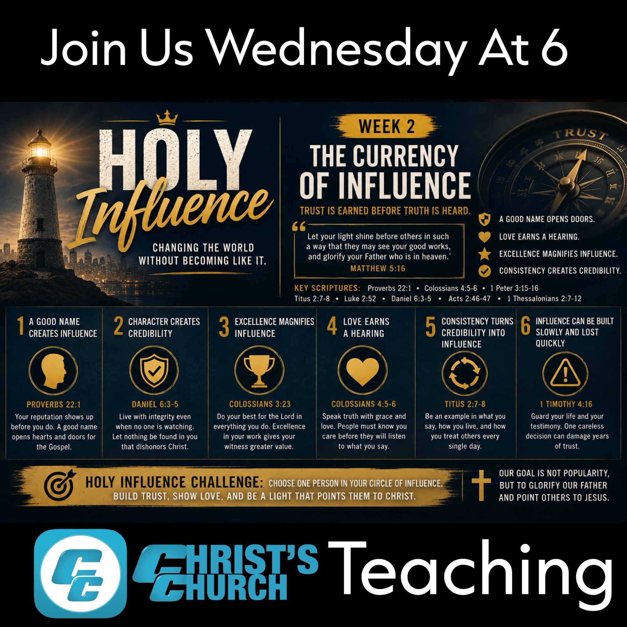 Holy Influence — Wednesday Night Teaching