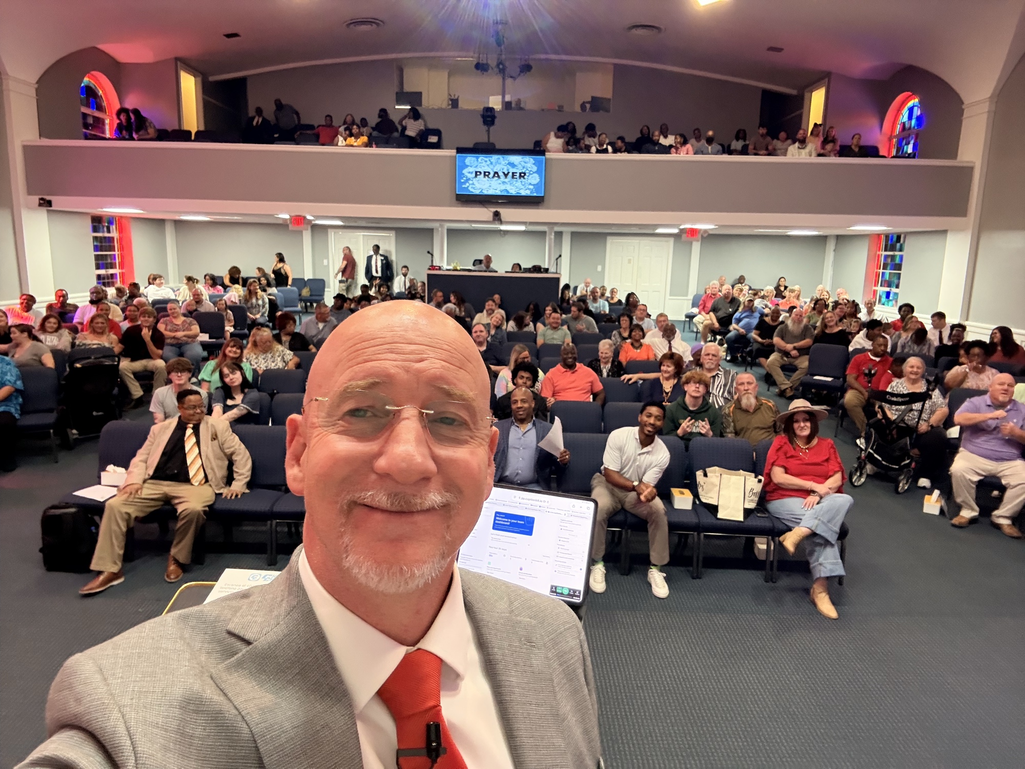 Pastor with congregation at Christ's Church